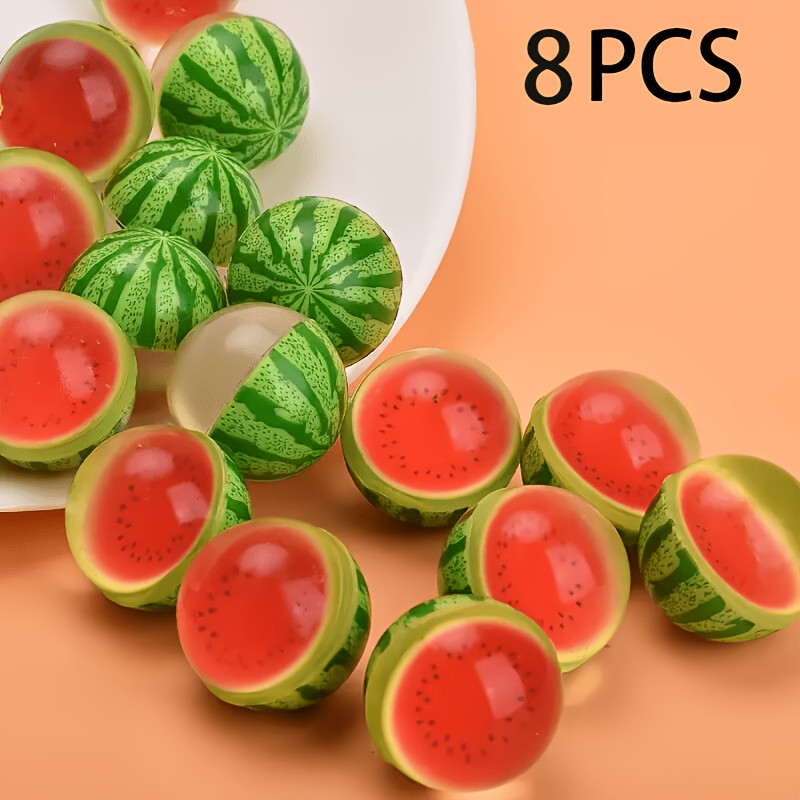 Lot de 8 balles rebondissantes pastèque