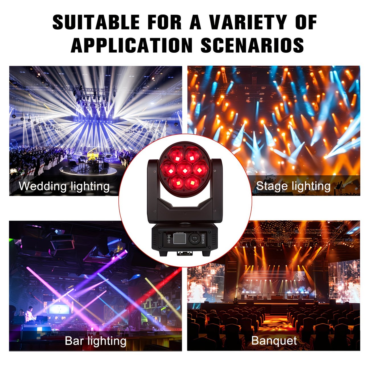 POLET Mini LED 7X40W Yeux d'Abeille Rotatif RGBW