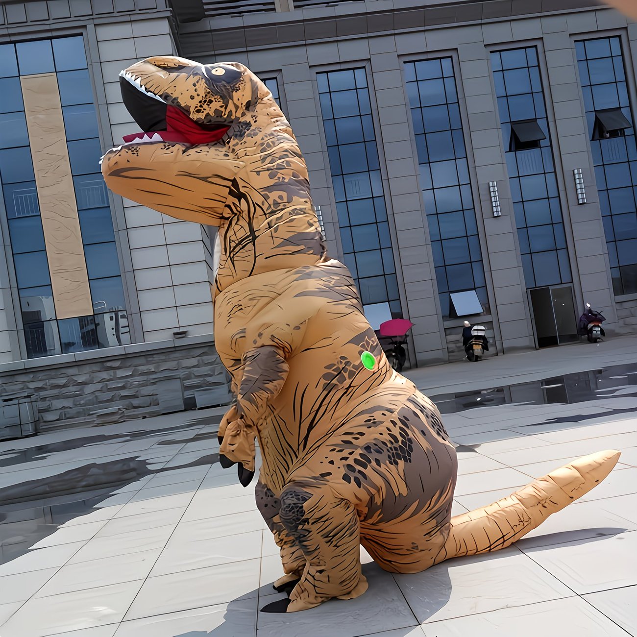 Costume Gonflable T-Rex Dinosaur Marron Adulte Corps Entier