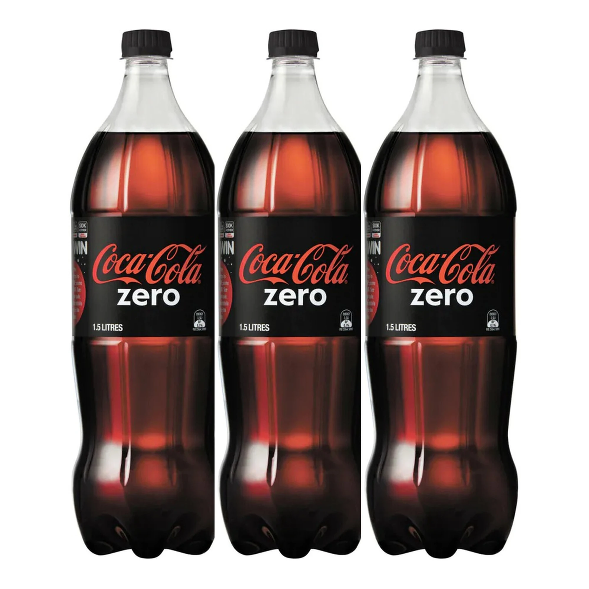Coca-Cola Zero Original Taste Cola Soda 1.5 L Pack de 3