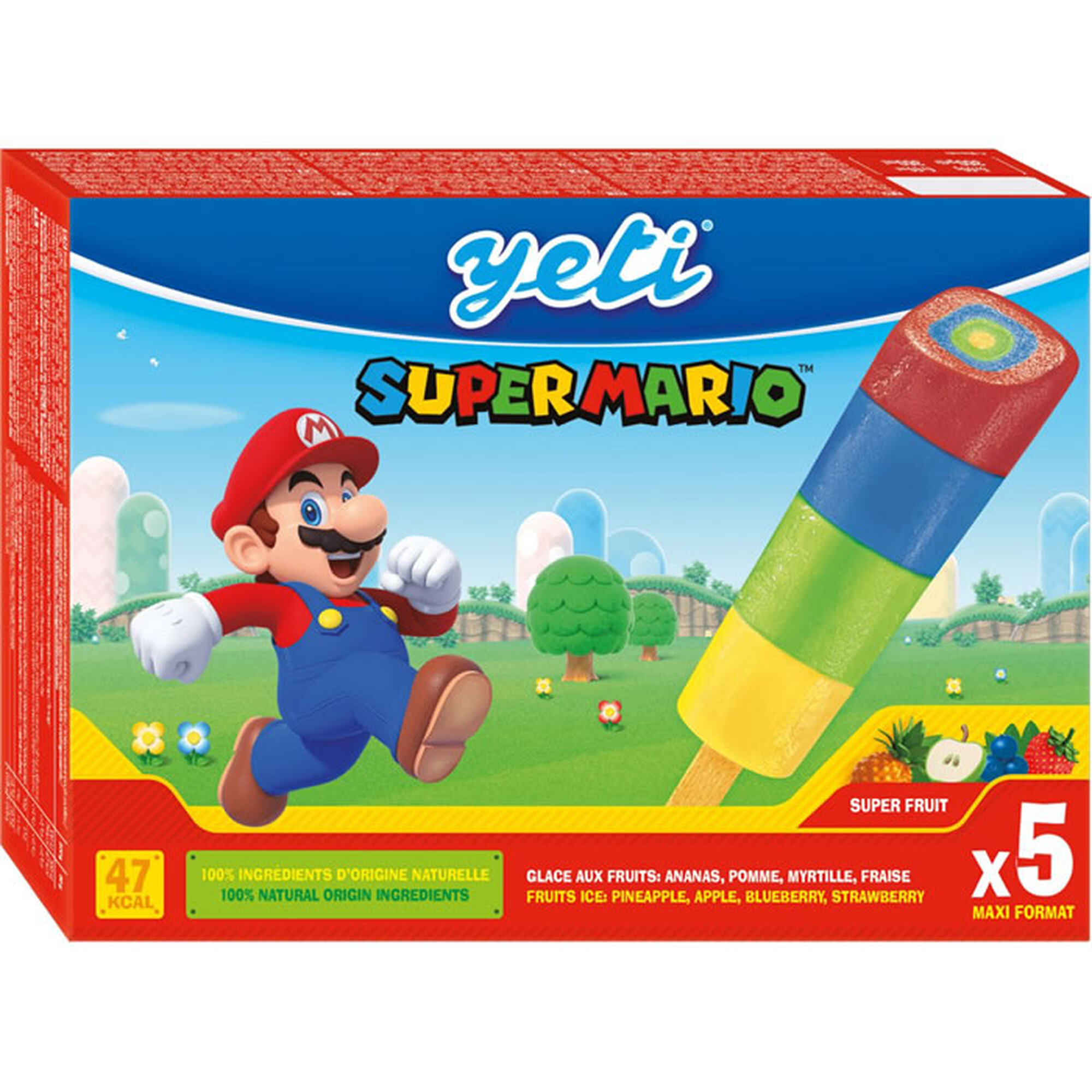 YETI 5 Polos de Agua Piña Manzana Arándano y Fresa