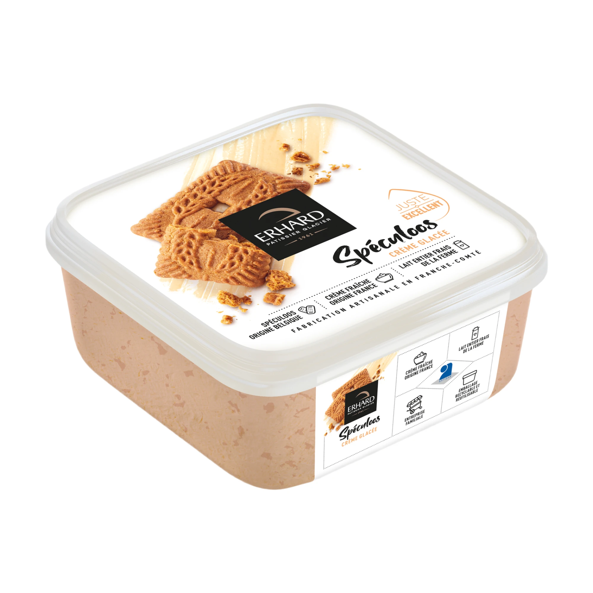 ERHARD Helado de Especuloos con Trozos - 450 g