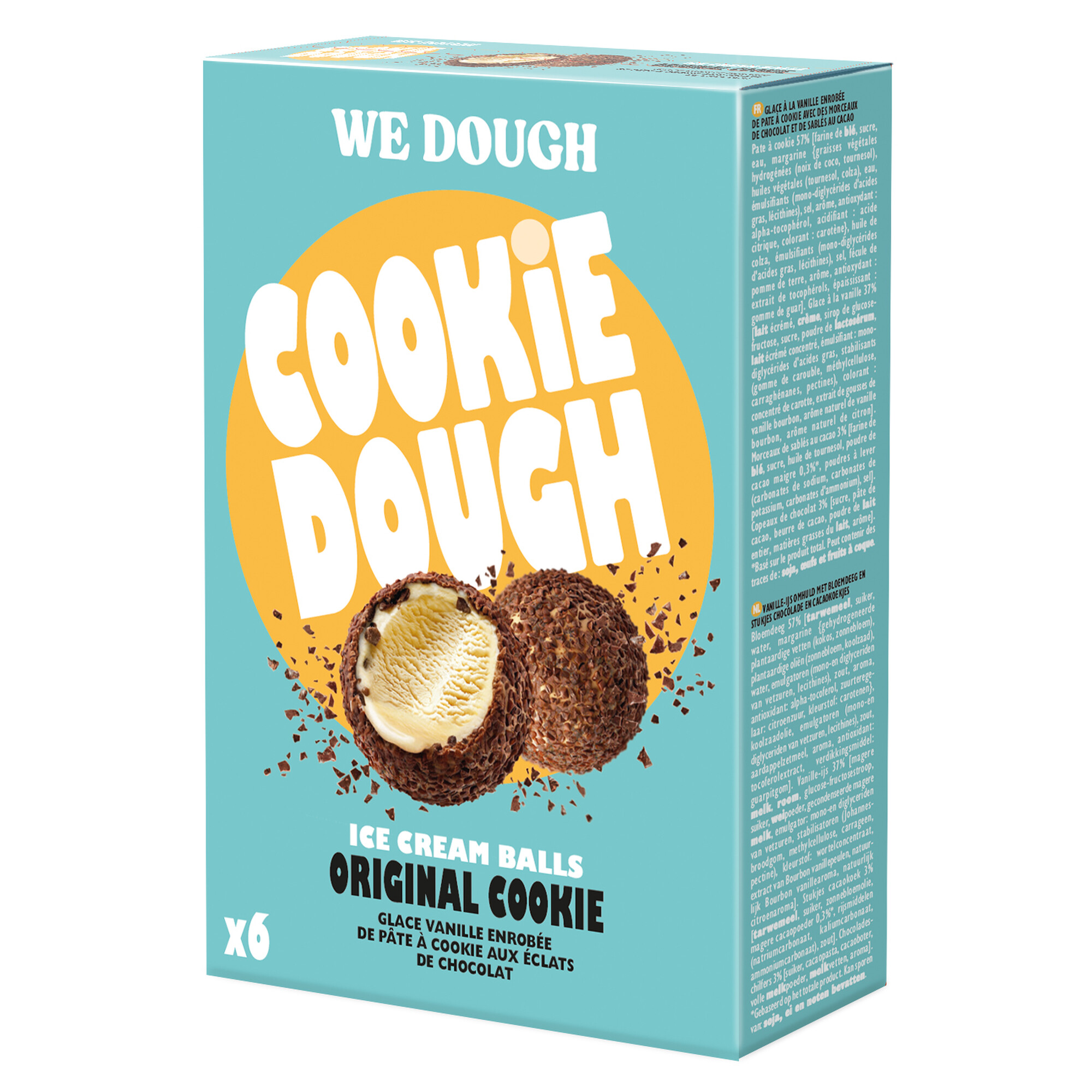 WE DOUGH Original Cookie Bolas de helado - 6 x 180 g