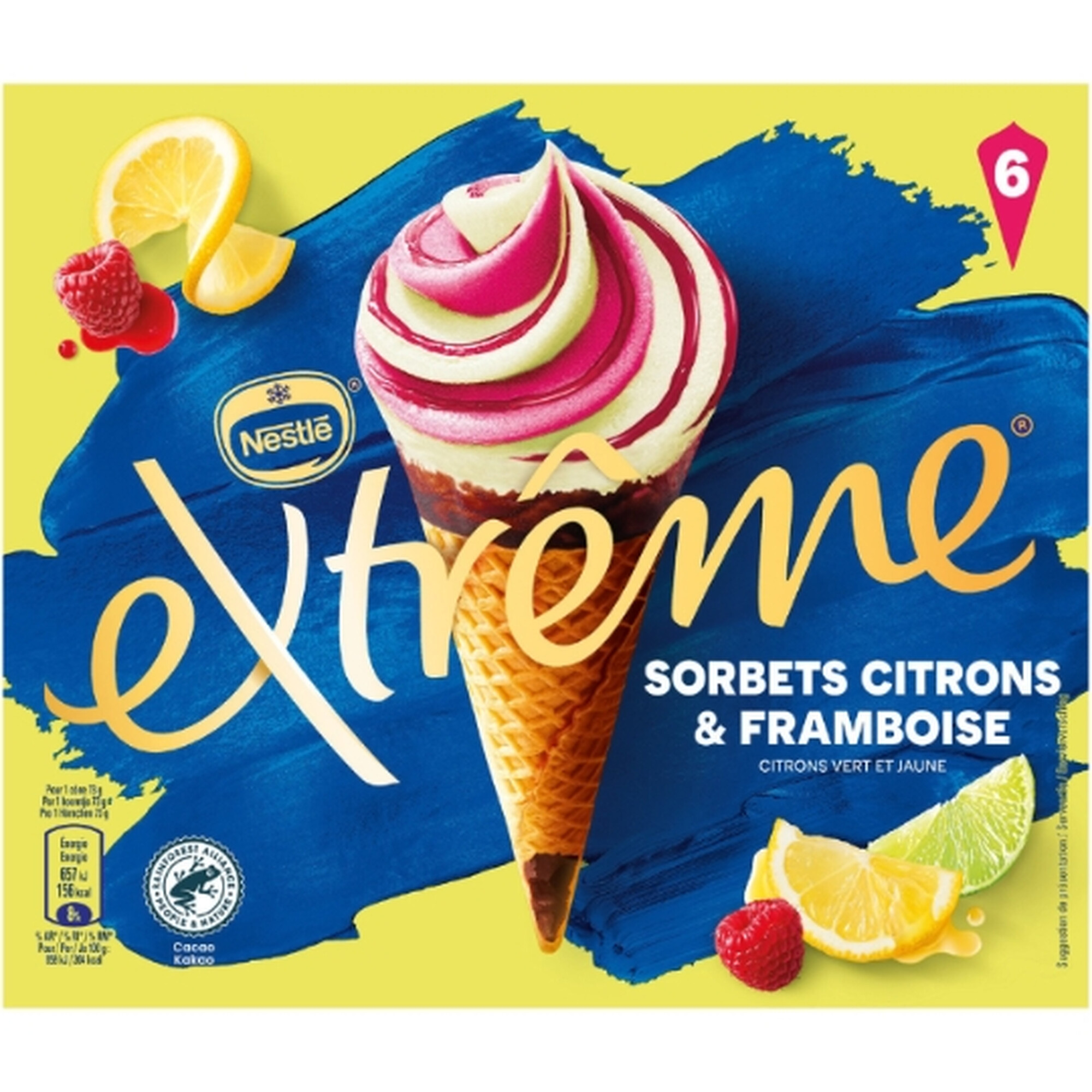 EXTREME Helados Conos Frambuesa Limón 6 conos